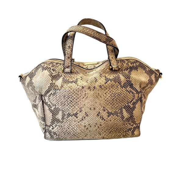 Kate Spade Savannah Parliament Square Satchel Handbag Top Zip Snakeskin Python - Picture 2 of 7